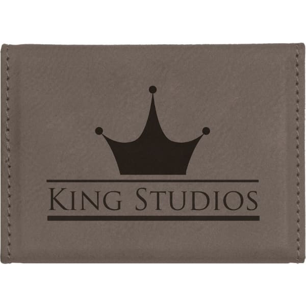3 3/4" x 2 3/4" Laserable Leatherette Hard Business Card Holder - Image 5