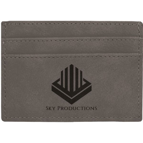 4" x 2 3/4" Laserable Leatherette Wallet Clip - Image 3