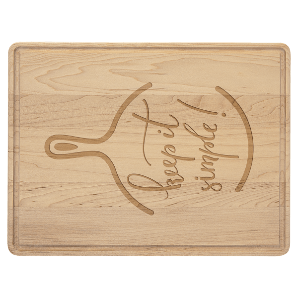 11 1/2" x 8 3/4" Maple Cutting Board with Drip Ring