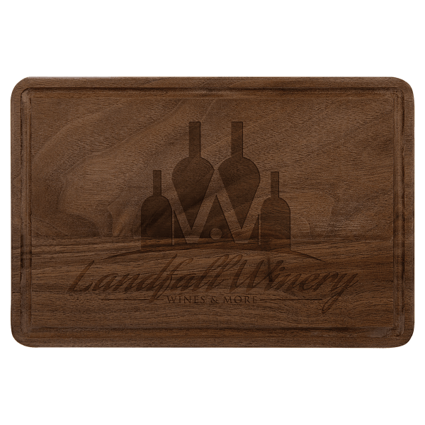 9" x 6" Walnut Cutting Board with Drip Ring