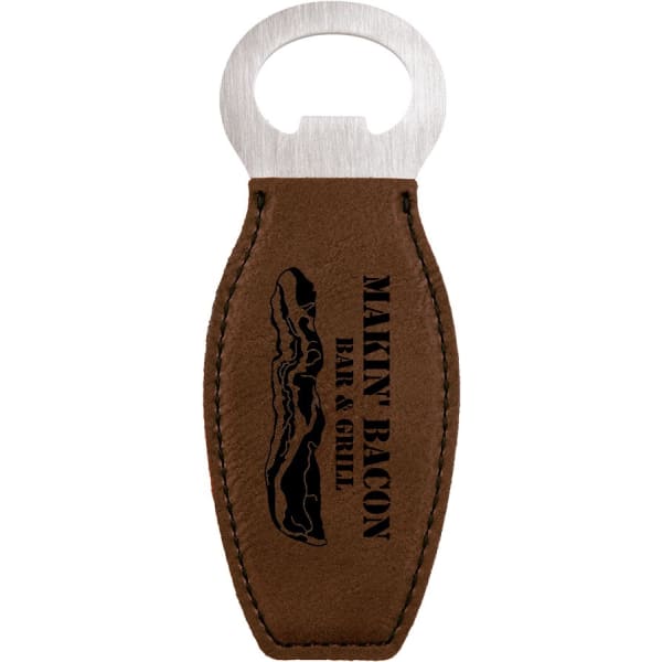 Laserable Leatherette Bottle Opener with Magnet