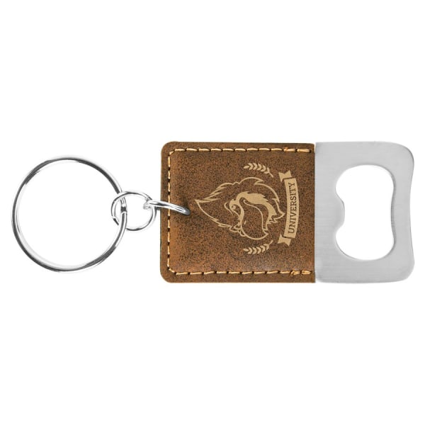 Rectangle Laserable Leatherette Bottle Opener Keychain - Image 9