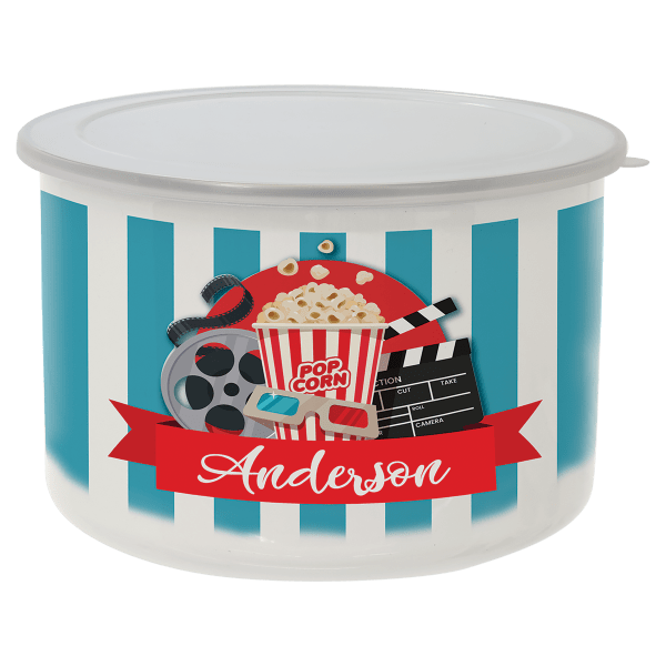 57 oz. Tall Enamel Container with Flexible Plastic Lid