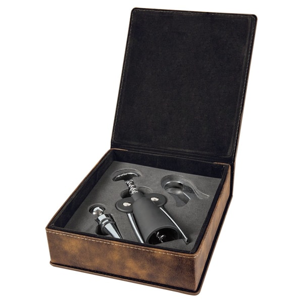 Laserable Leatherette 3-Piece Wine Tool Gift Set - Image 4