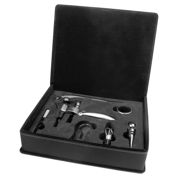 Laserable Leatherette 5-Piece Wine Tool Gift Set - Image 3