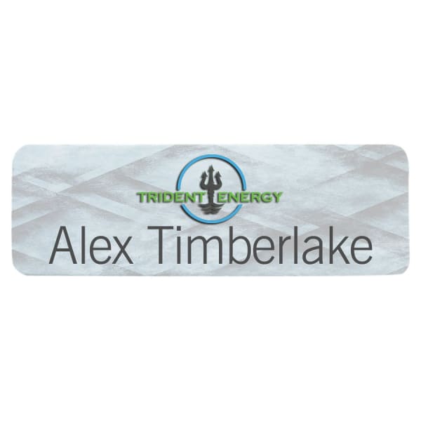 2 3/4" x 7/8" White Dynasub Aluminum Name Badge Plate