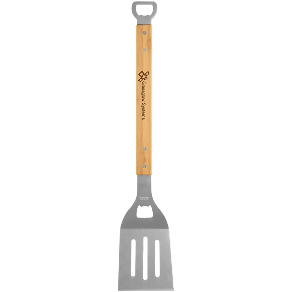 19 1/4" Bamboo Barbeque Spatula with Bottle Opener