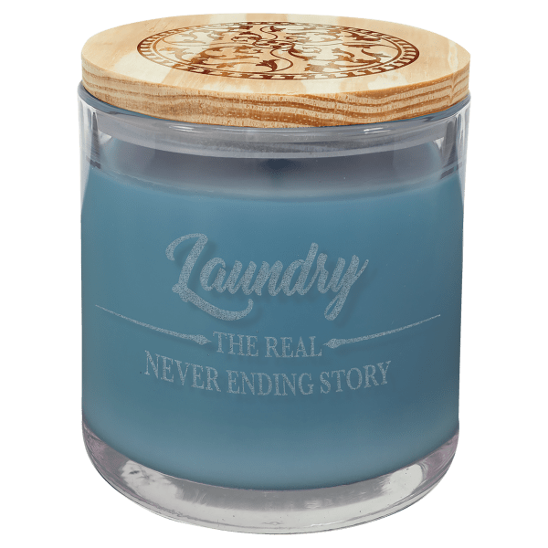 14 oz. French Linen Candle in a Glass Holder with Wood Lid