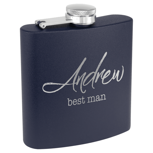 6 oz. Matte Powder Coated Laserable Stainless Steel Flask - Image 7
