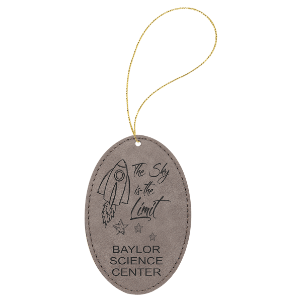 Laserable Leatherette Oval Ornament with String - Image 4