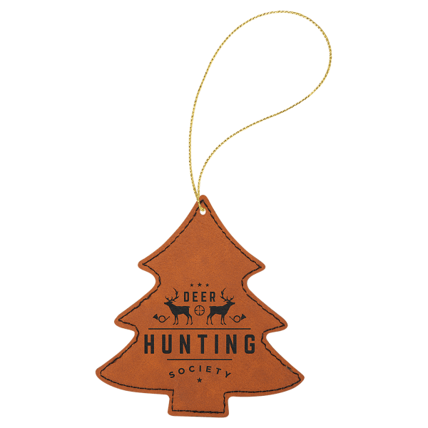 Laserable Leatherette Tree Ornament with String - Image 4