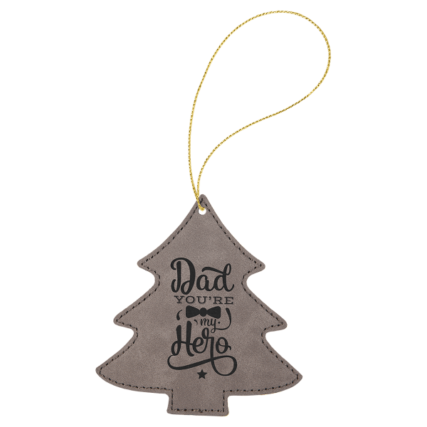 Laserable Leatherette Tree Ornament with String - Image 5