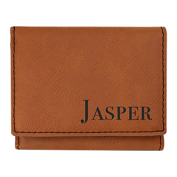 3" x 4" Laserable Leatherette Trifold Wallet - Image 4