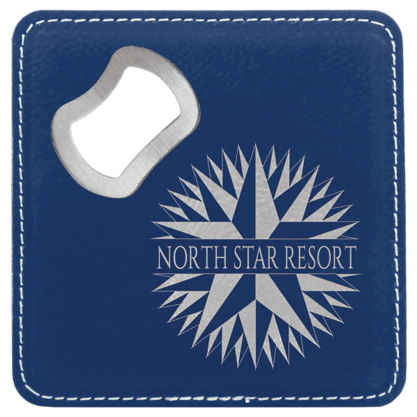 4" x 4" Square Laserable Leatherette Coaster with Bottle Opener - Image 12