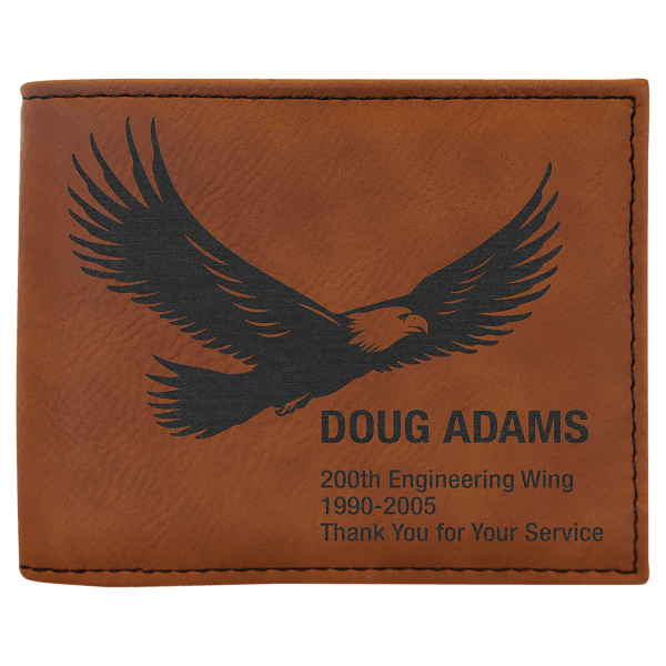 Laserable Leatherette Bi-Fold Wallet w/Flip ID Display - Image 4