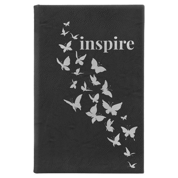 5 1/4" x 8 1/4" Laserable Leatherette Sketch Book with Unlined Notepad - Image 7