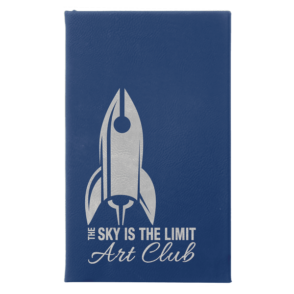 5 1/4" x 8 1/4" Laserable Leatherette Sketch Book with Unlined Notepad - Image 10