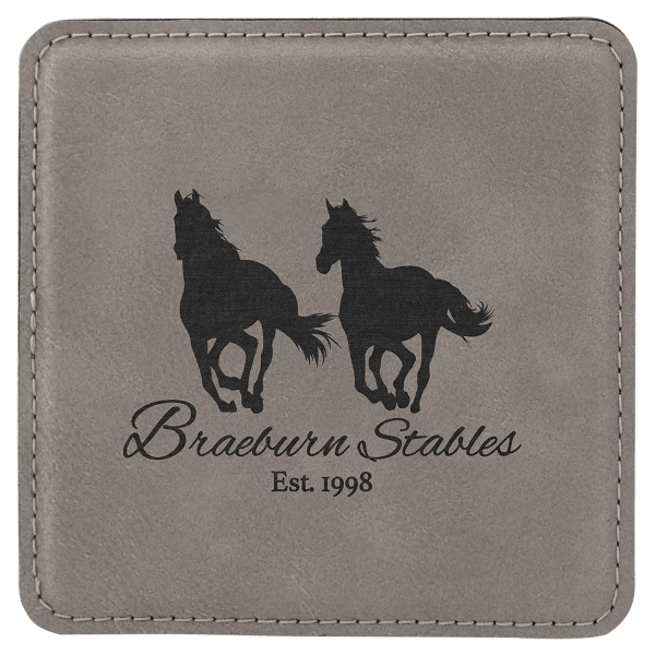 4" x 4" Square Laserable Leatherette Coaster - Image 5