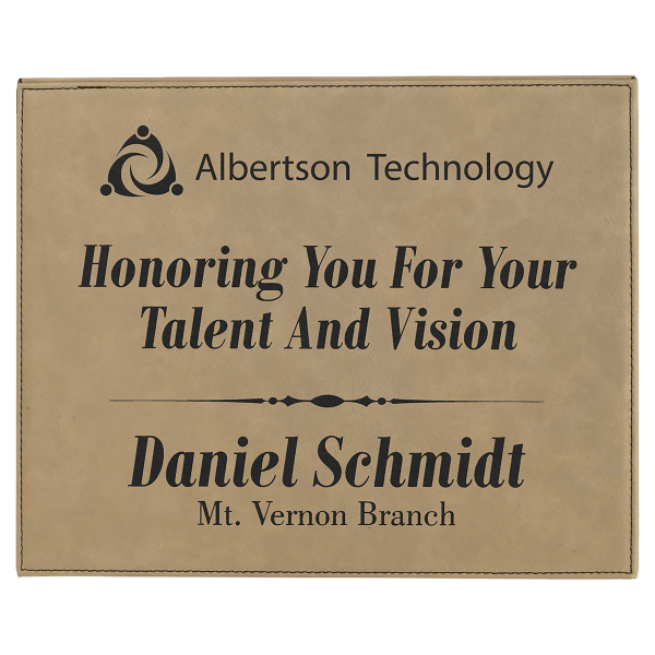 10 1/2" x 13" Laserable Leatherette Plaque