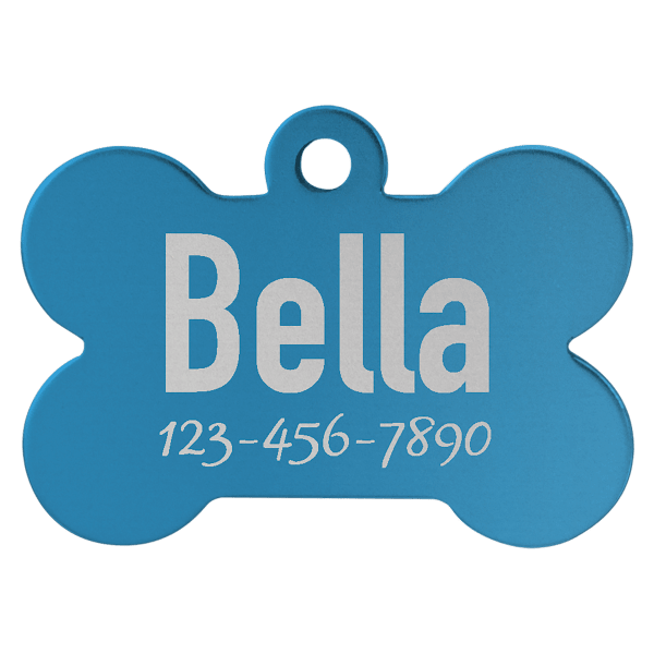 1 1/4" x 3/4" Laserable Anodized Aluminum Bone Pet Tag - Image 3