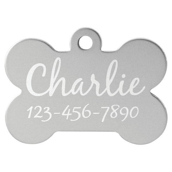 1 1/2" x 1" Laserable Anodized Aluminum Bone Pet Tag - Image 5