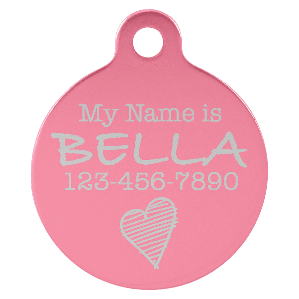 1" Laserable Anodized Aluminum Round Pet Tag with Tab - Image 4