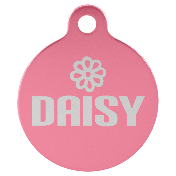 1 1/4" Laserable Anodized Aluminum Round Pet Tag with Tab - Image 4