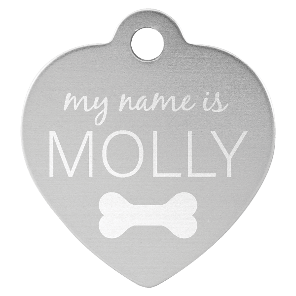 1 1/4" x 1 1/4" Laserable Anodized Aluminum Heart Pet Tag - Image 6