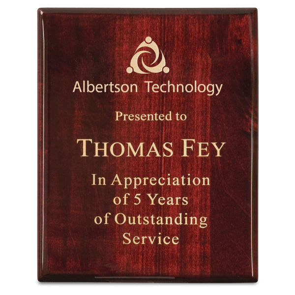 10 1/2" x 13" Premium Rosewood Piano Finish Plaque