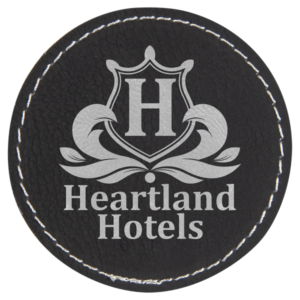 2 1/2" Round Laserable Leatherette Patch with Adhesive - Image 3