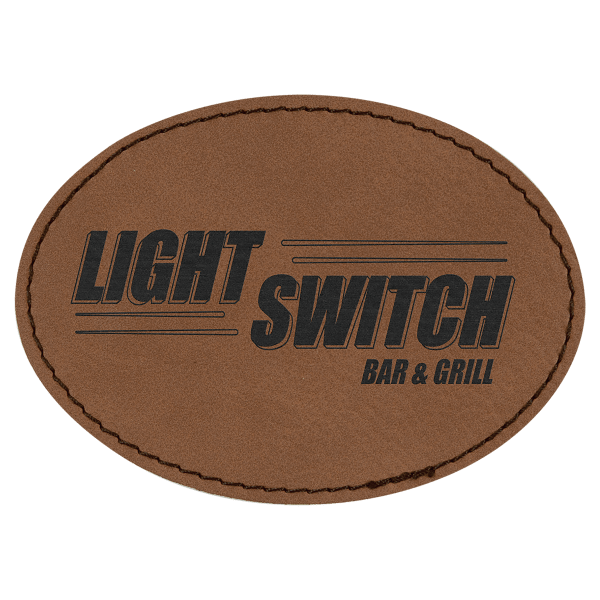 3 1/2" x 2 1/2" Laserable Leatherette Oval Patch with Adhesive - Image 5