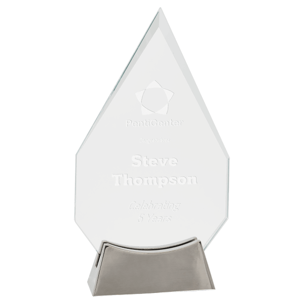 8 1/2" Diamond Platinum Glass with Full Metal Base