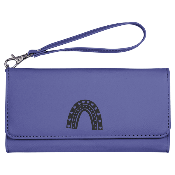 7 1/2" x 4" Laserable Leatherette Wallet with Strap - Image 10