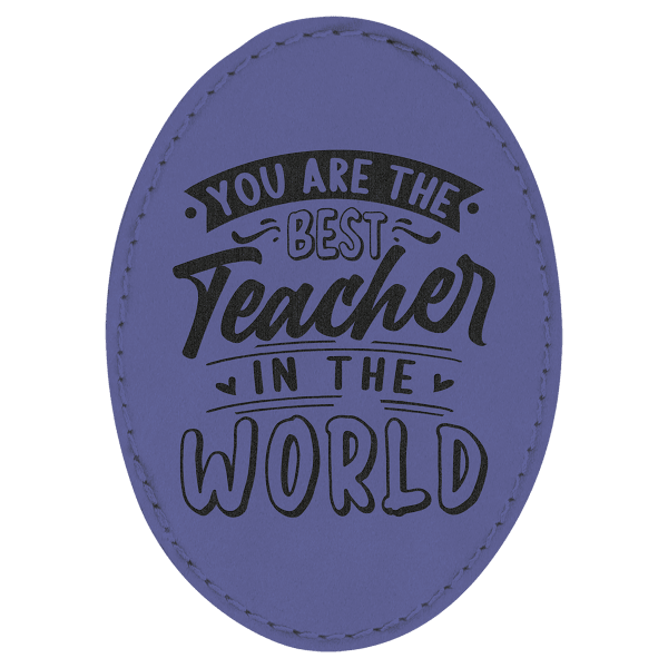 3 1/2" x 2 1/2" Laserable Leatherette Oval Patch with Adhesive - Image 13