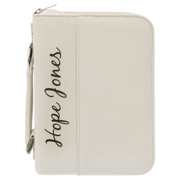6 3/4" x 9 1/4" Leatherette Book/Bible Cover with Handle & Zipper - Image 10