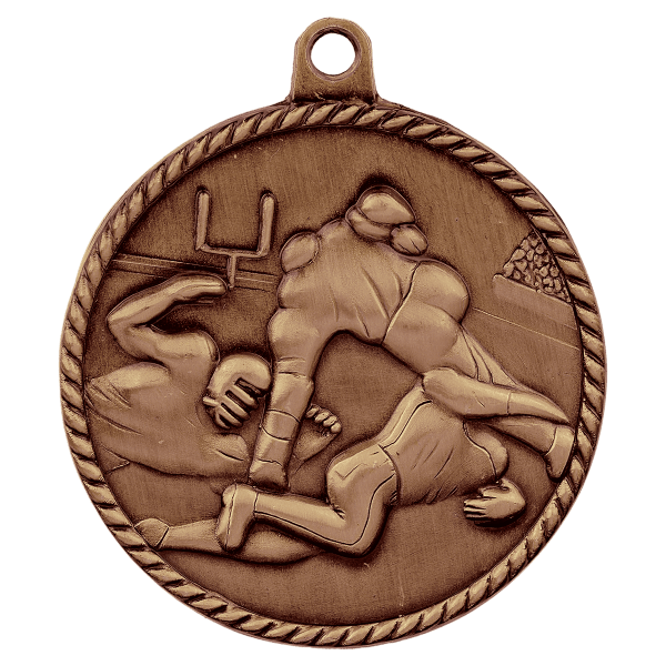 2" Football High Relief Medal - Image 3