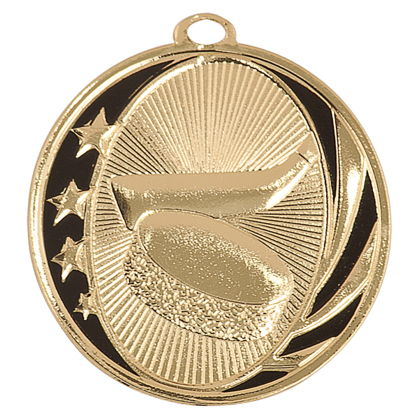 2" Bright Gold Hockey Laserable MidNite Star Medal