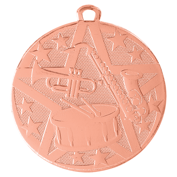 2" Gold Superstar Band Medal - Image 3