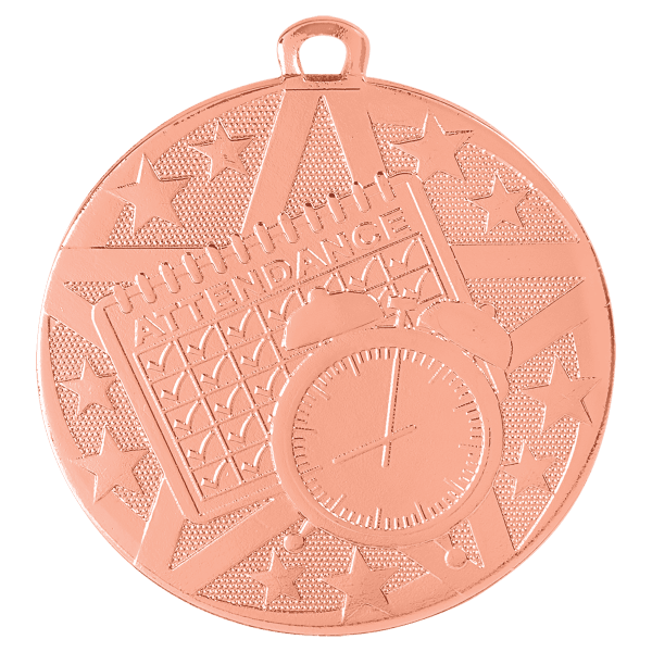 2" Gold Superstar Perfect Attendance Medal - Image 3