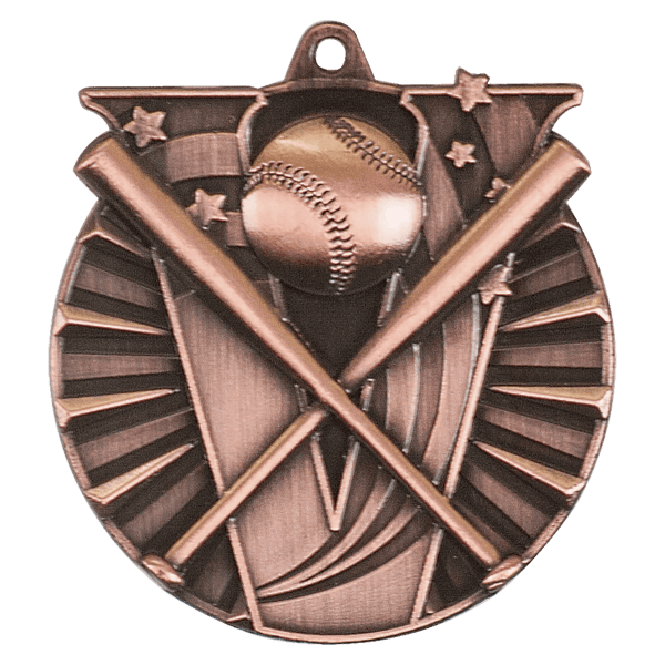 2" Antique Gold Baseball/Softball Victory Medal - Image 3