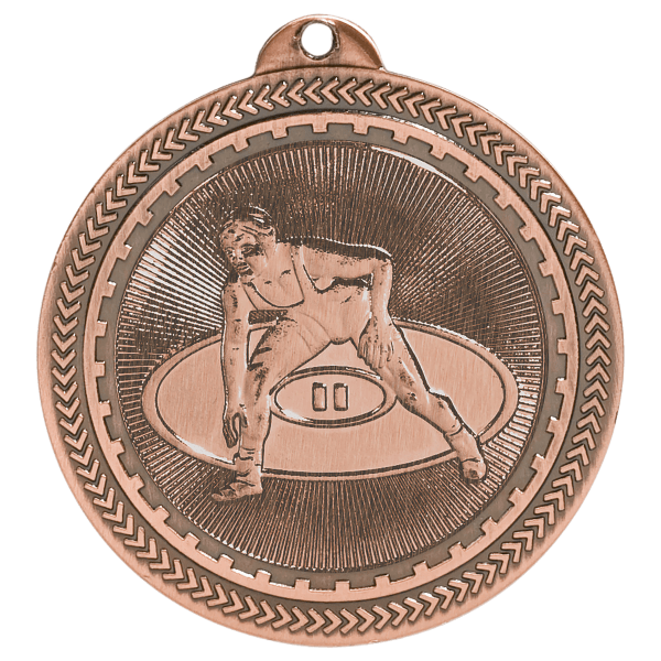 2" Wrestling Laserable BriteLazer Medal - Image 3