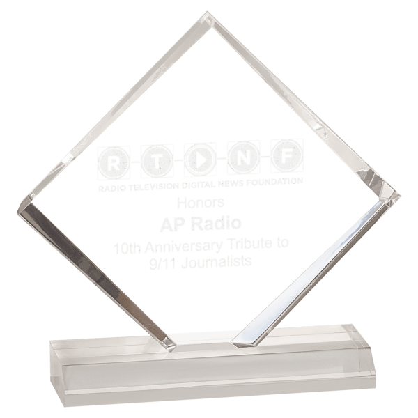 3 1/2" x 3 1/2" Diamond Jewel Beveled Acrylic Blank