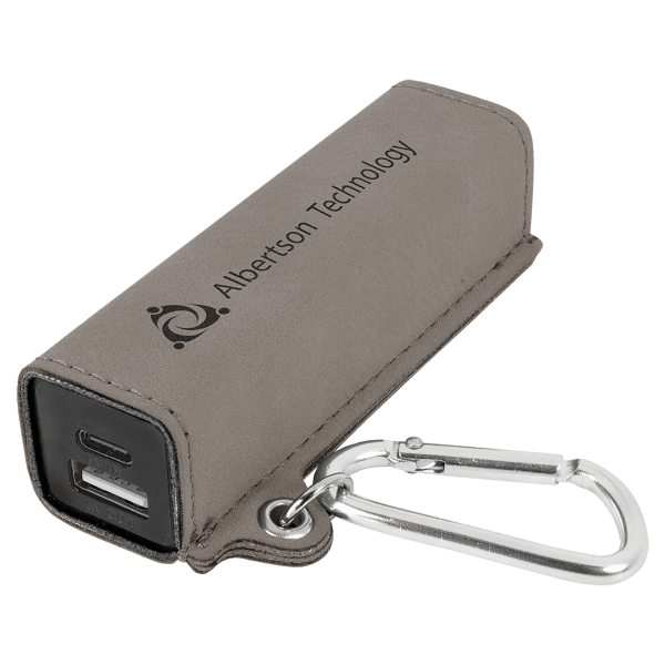Laserable Leatherette 2200 mAh Power Bank with USB-C Cord - Image 5