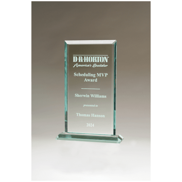 7" x 11" Apex Series Jade Glass Award