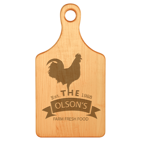 13 1/2" x 7" Maple Paddle Shaped Cutting Board