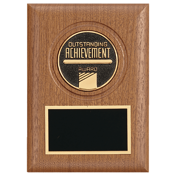 5" x 7" American Walnut CAM Plaque with Black Brass Plate (Medallion Sold Separately)