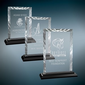 Rectangle Accent Glass on Black Base
