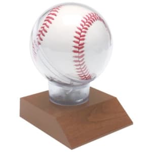 4 1/2″ Pre-Assembled All Star Baseball Holder on Cherry Finish Base