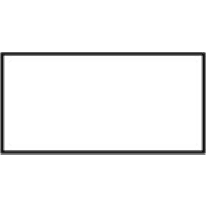 3″ x 1 1/2″ White/Black Square Corner Plastic Badge Blank