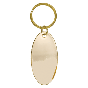 1 1/4″ x 2 1/4″ Gold Oval Brass Plated Keychain